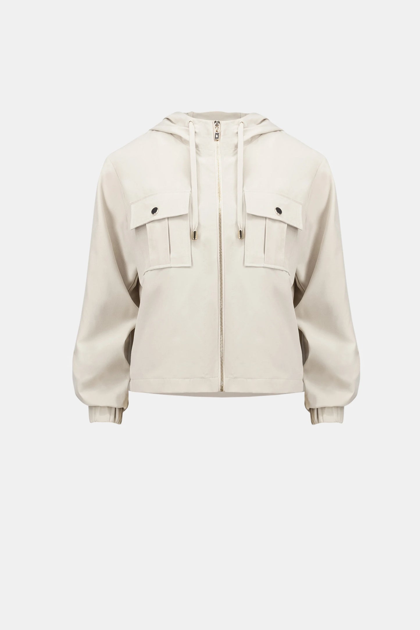 Stretch Woven Hooded Boxy Utility Jacket 262621 - Joseph Ribkoff