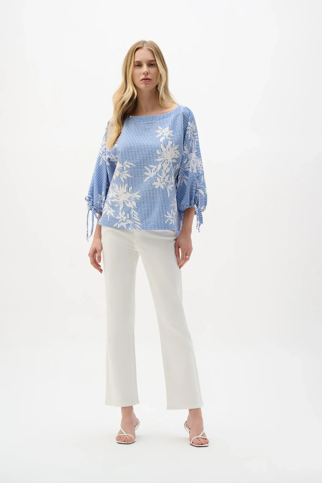 Seersucker Blouse 262067 - Joseph Ribkoff