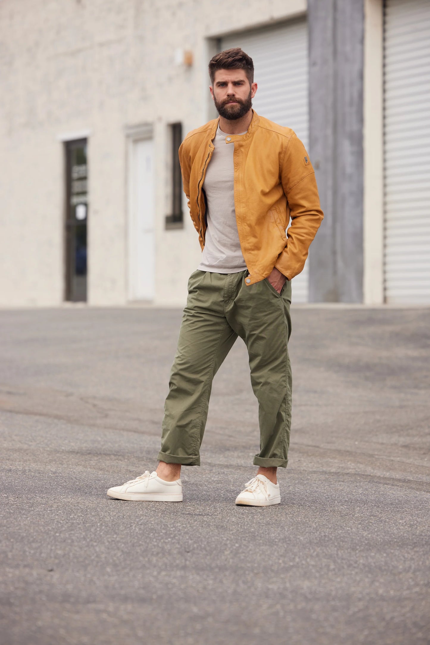 Solvic CF Leather Jacket, Curry