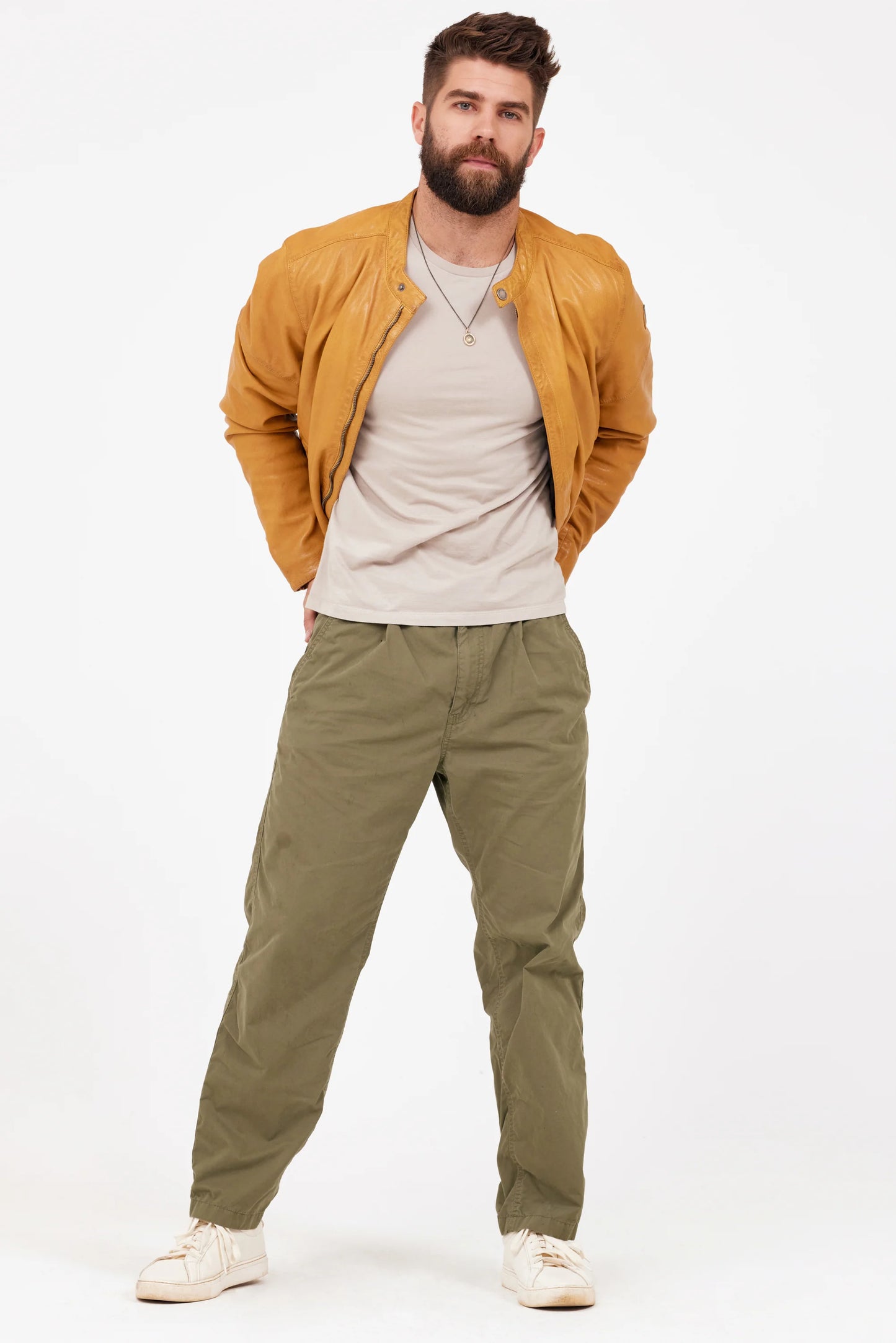 Solvic CF Leather Jacket, Curry