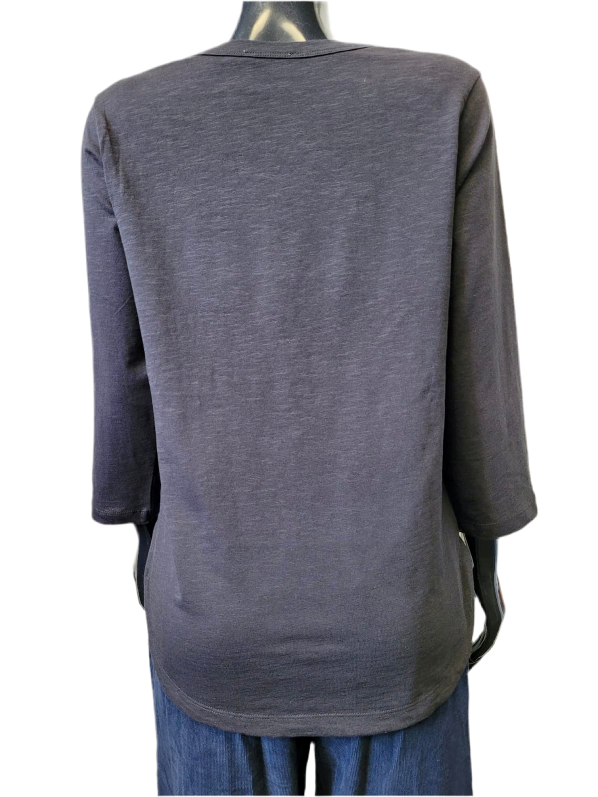 Crew Neck Cotton Knit Tee 3/4 Sleeve - ORIENTIQUE