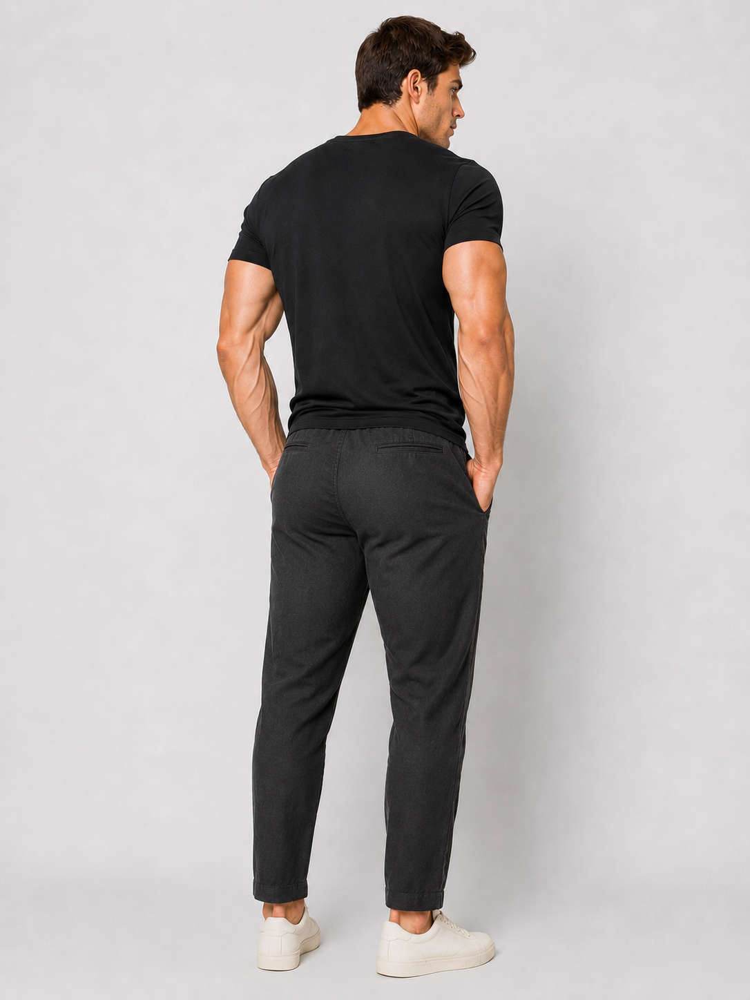 Linen Pant Nero PE680 - Paul Miranda