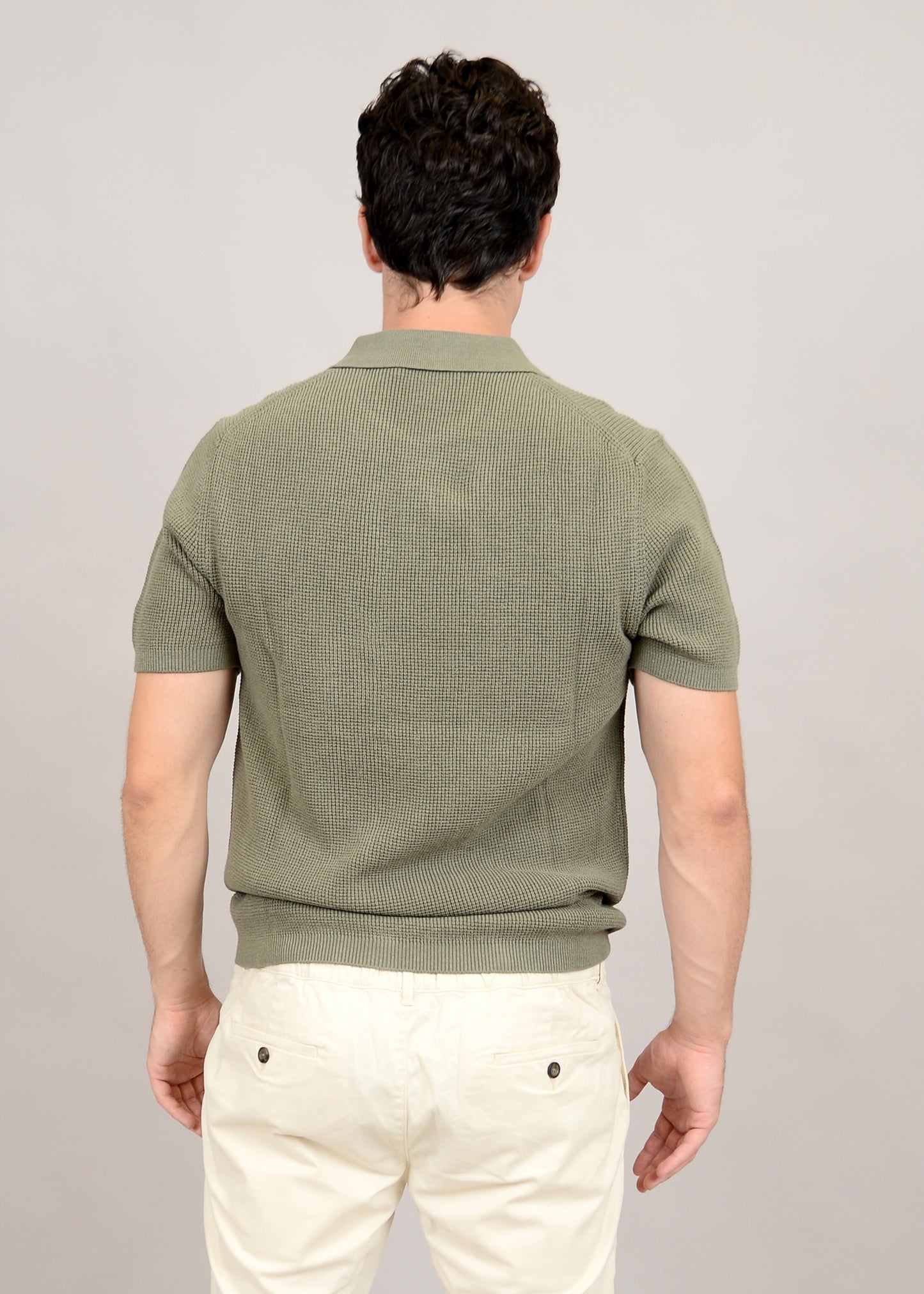 Knit Polo Light Olive 56MS372S - HEDGE