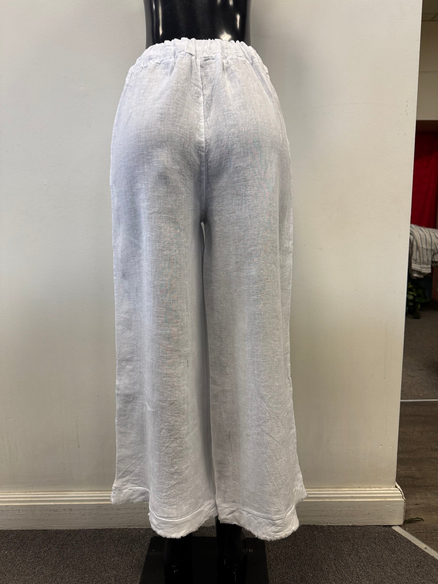 Pants Linen White 4406 - Bella Amore
