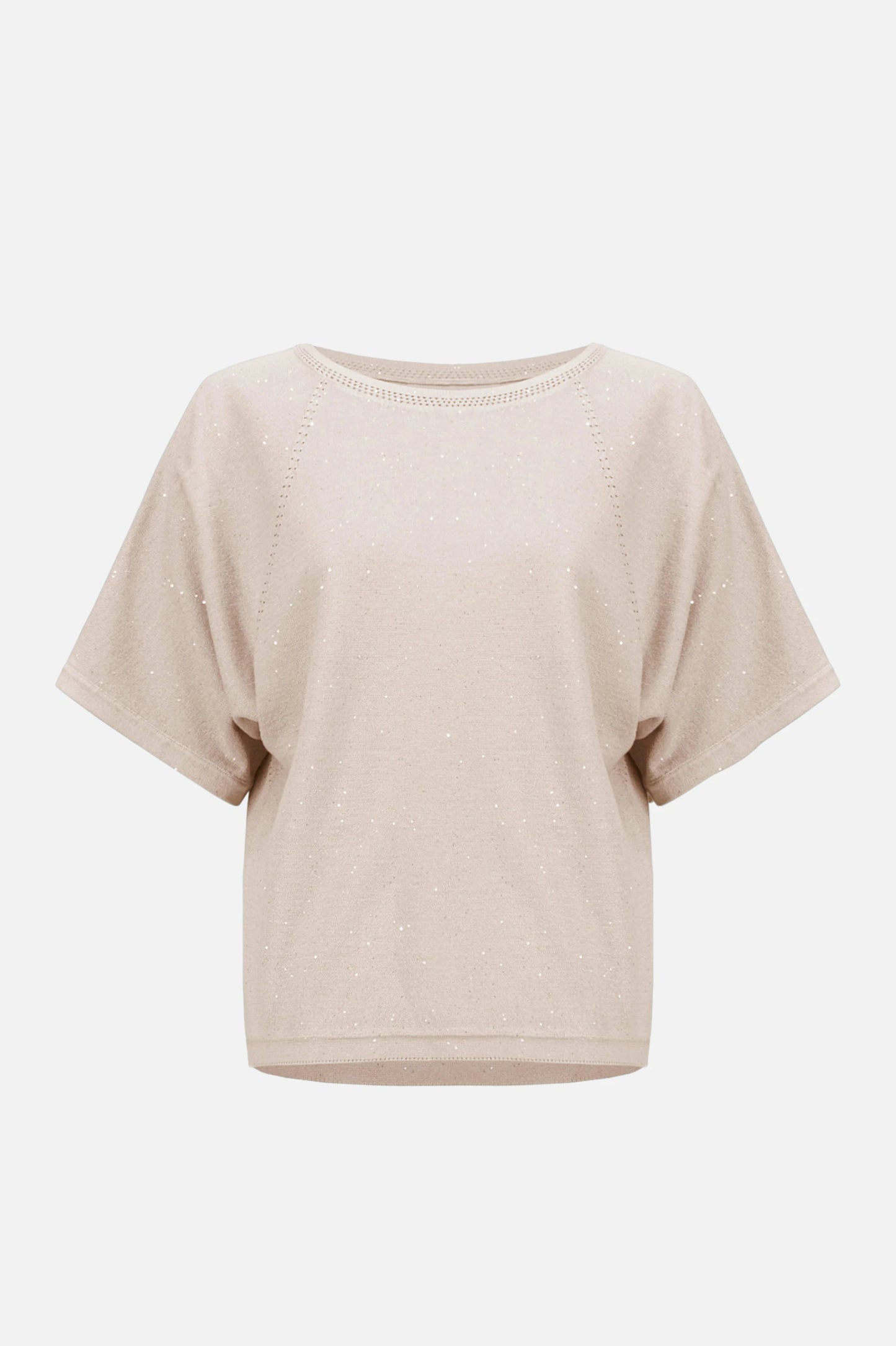 Sequins Yarn Short Sleeve Sweater 261917 - Joseph Ribkoff