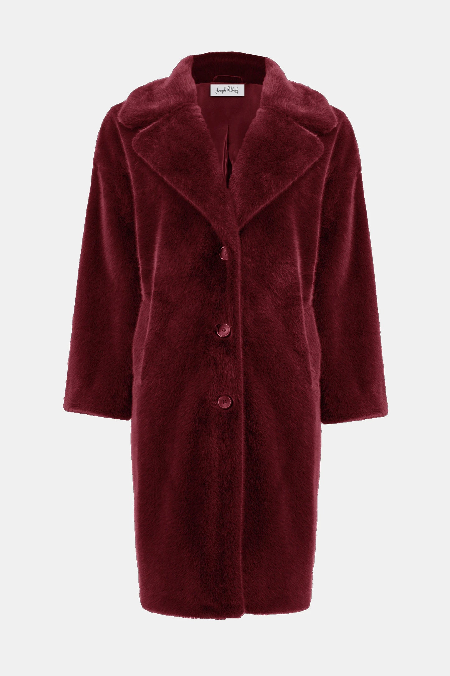 Faux Fur Straight Coat 243902F25