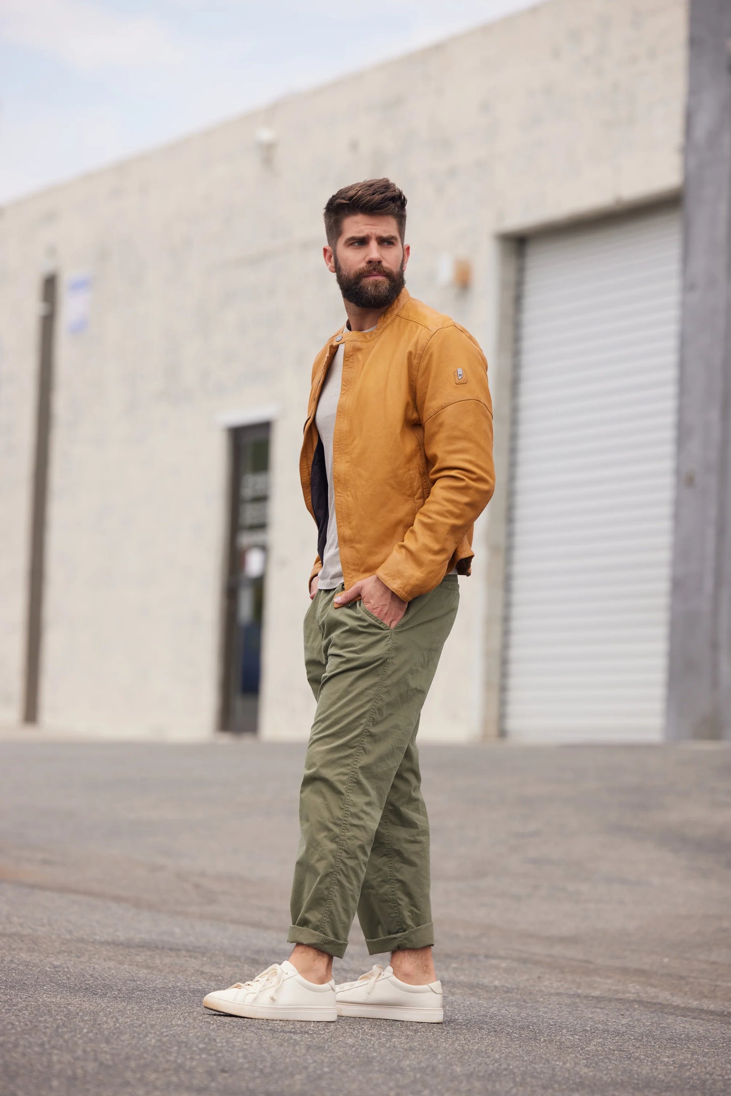 Solvic CF Leather Jacket, Curry