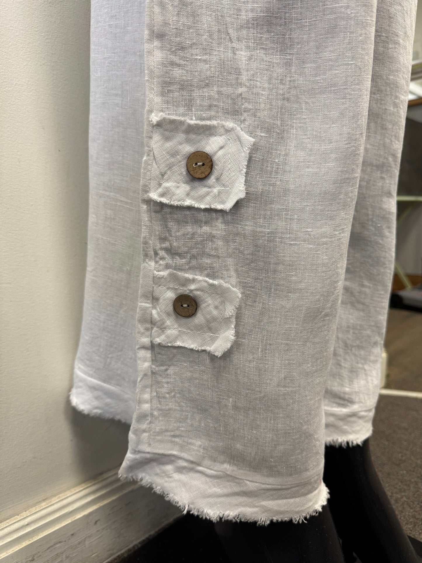 Pants Linen White 4406 - Bella Amore