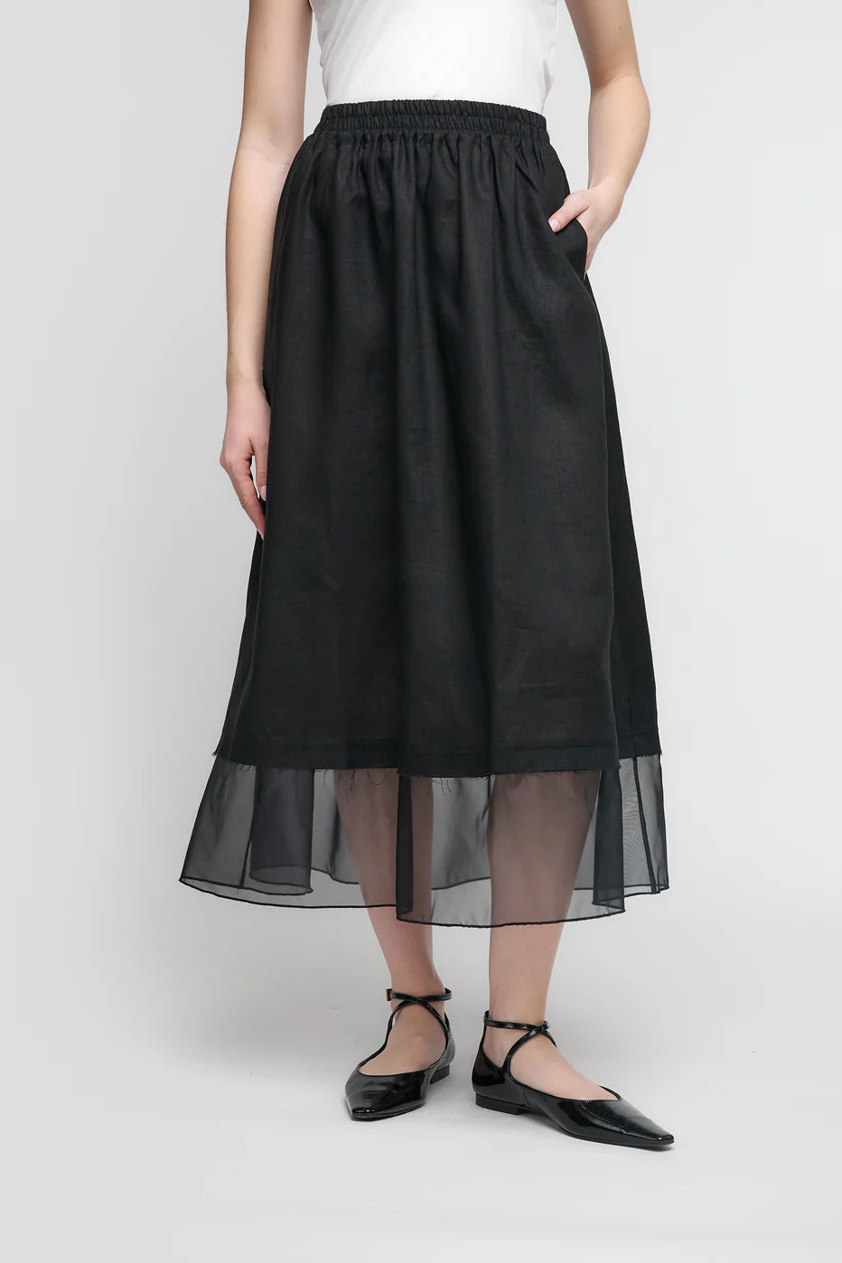SKIRT WITH MESH PETTICOAT
CS25-203 UCHUU