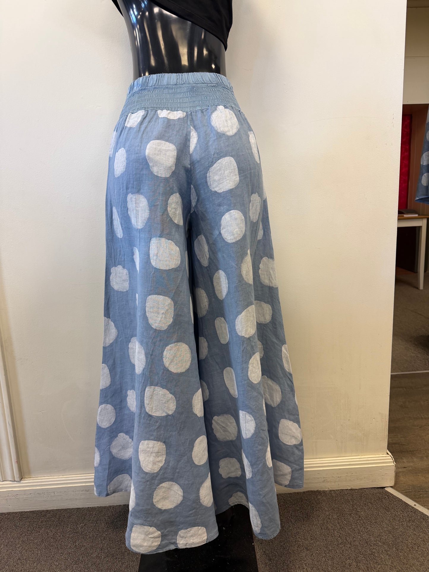 Linen Pant 30201 Blue - Bella Amore