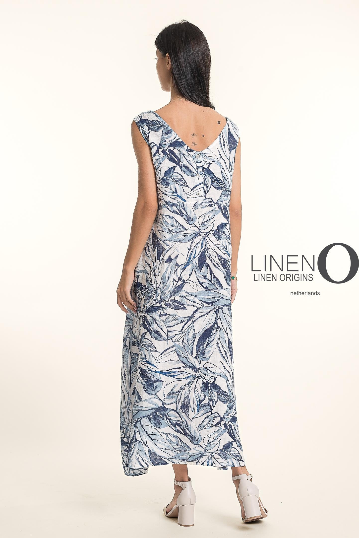 French Linen Dress TP1720P-11 Bianca - LINEN O