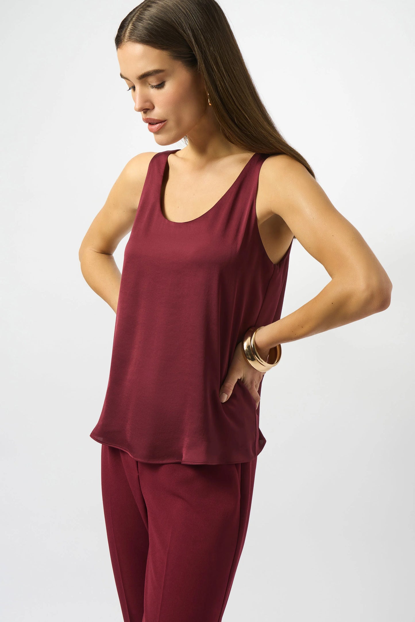 Recycled Hammered Satin Sleeveless Top 253292 - Joseph Ribkoff