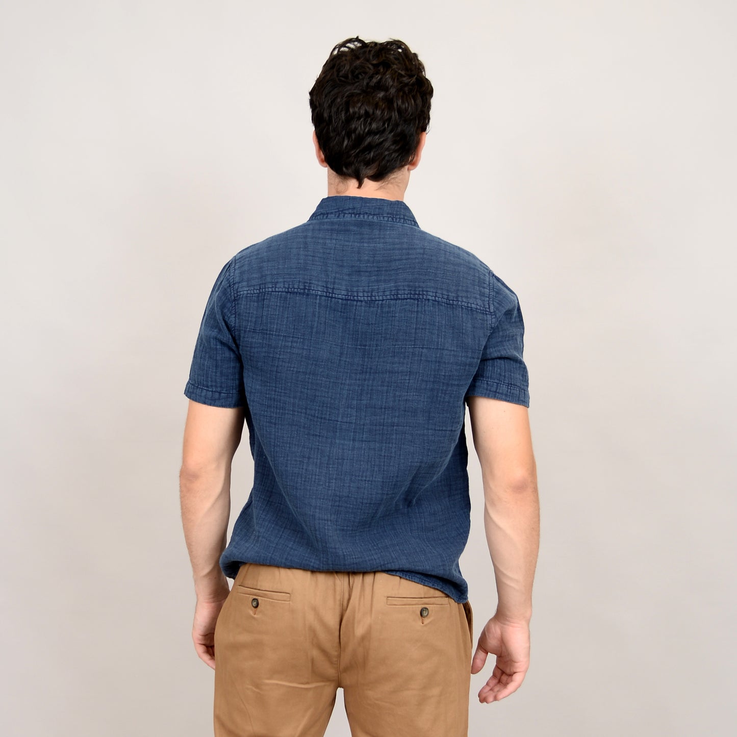 Gauze Short Sleeve Shirt Navy 56MW102S - HEDGE
