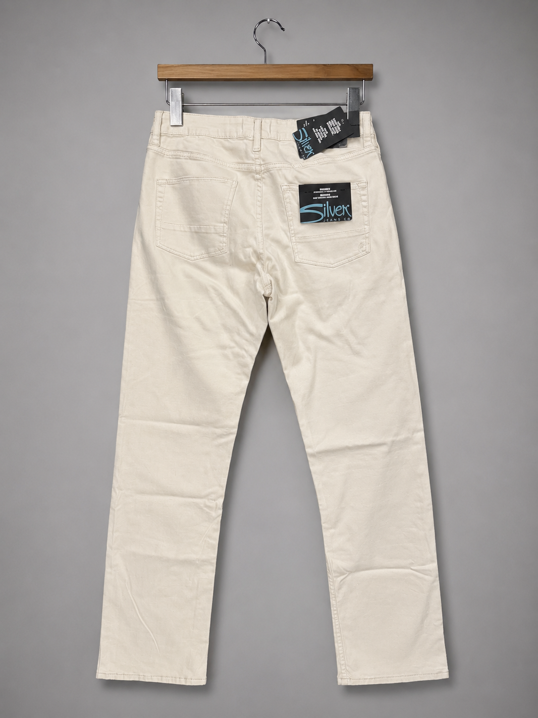 Machray Classic Fit Slim Straight Leg Jeans - Stone Colour M63410LBS659 - Silver Jeans