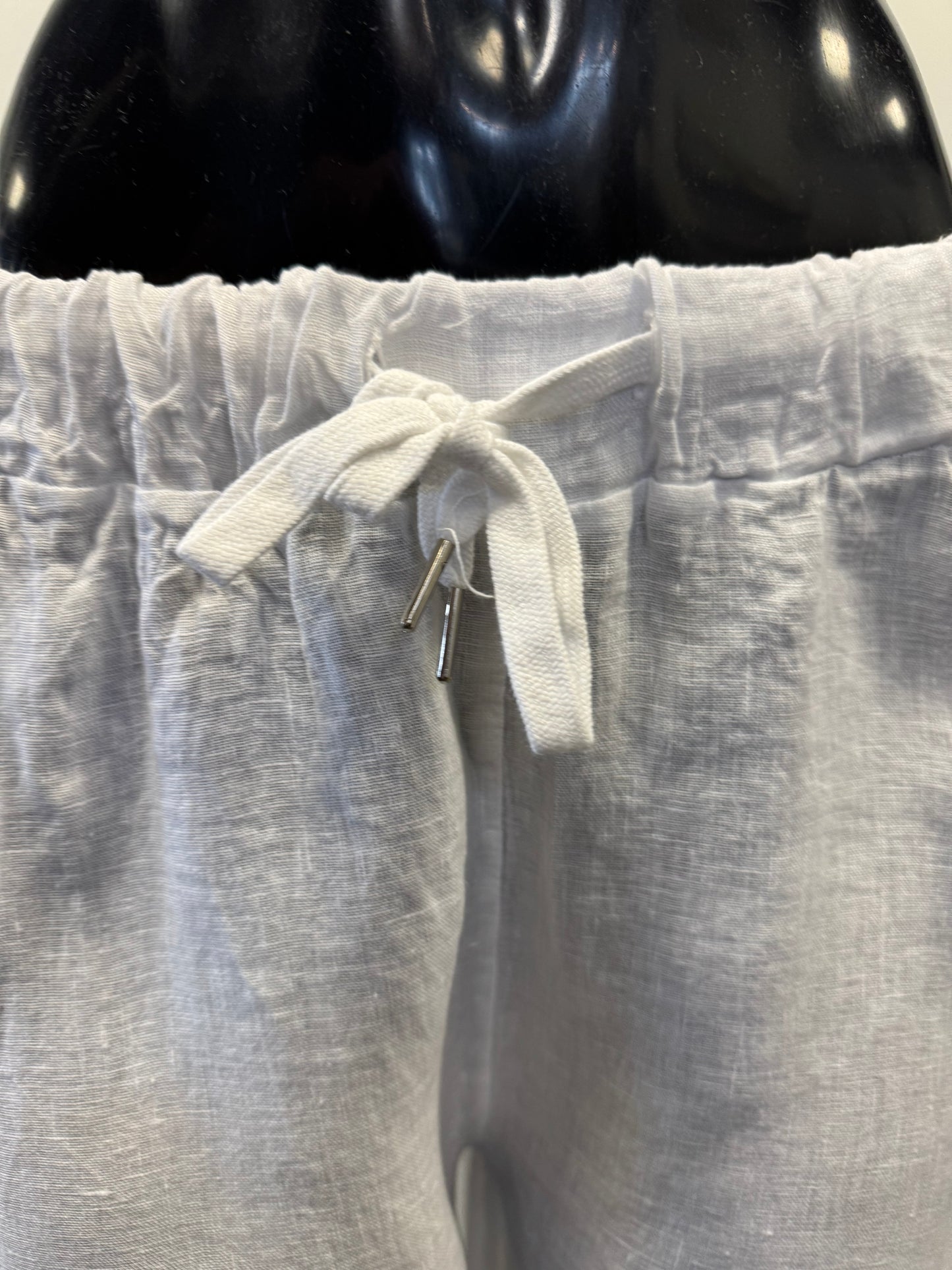 Pants Linen White 4406 - Bella Amore