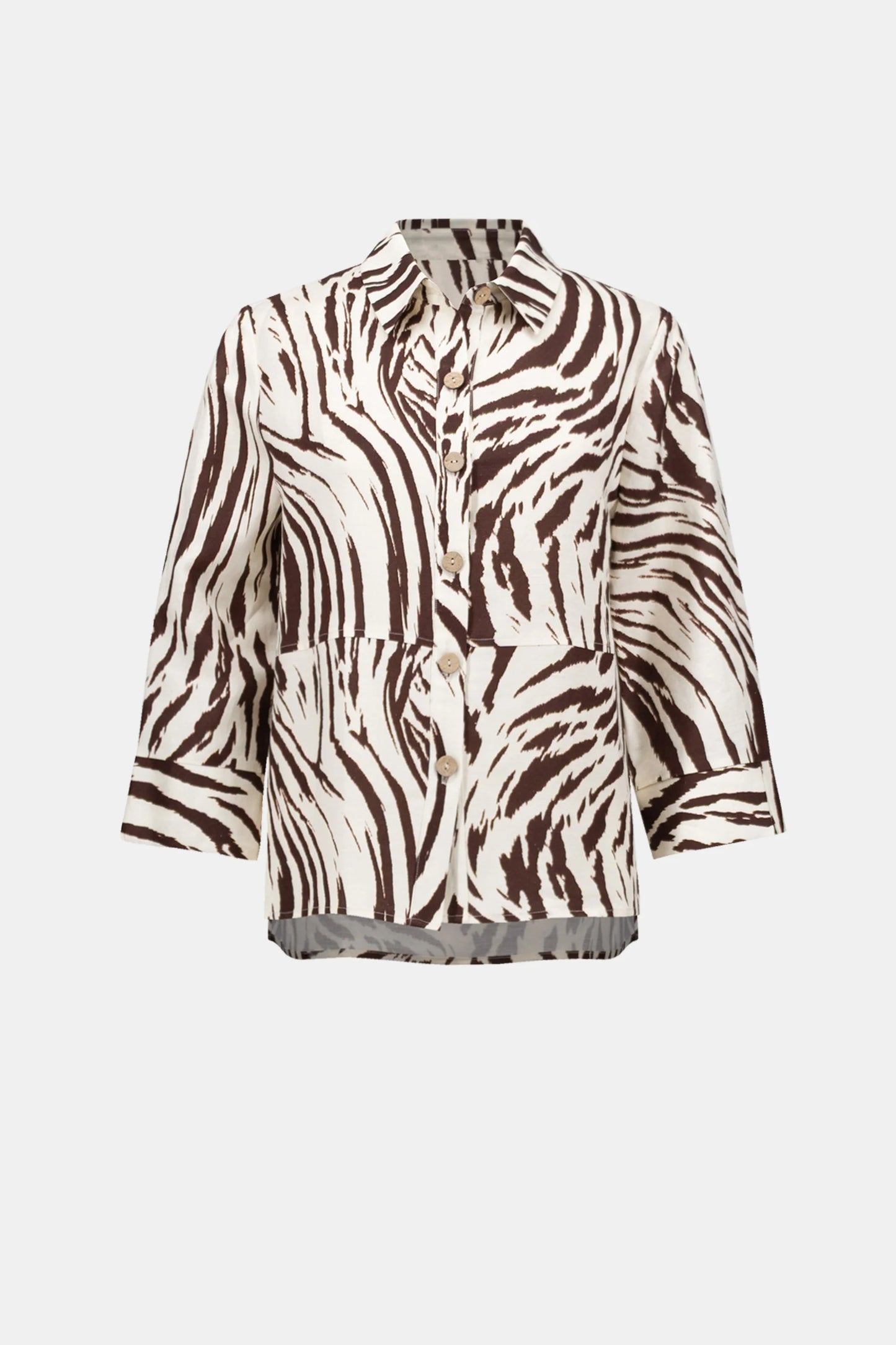 Linen Blend Animal Print A-Line Blouse 262943 - Joseph Ribkoff