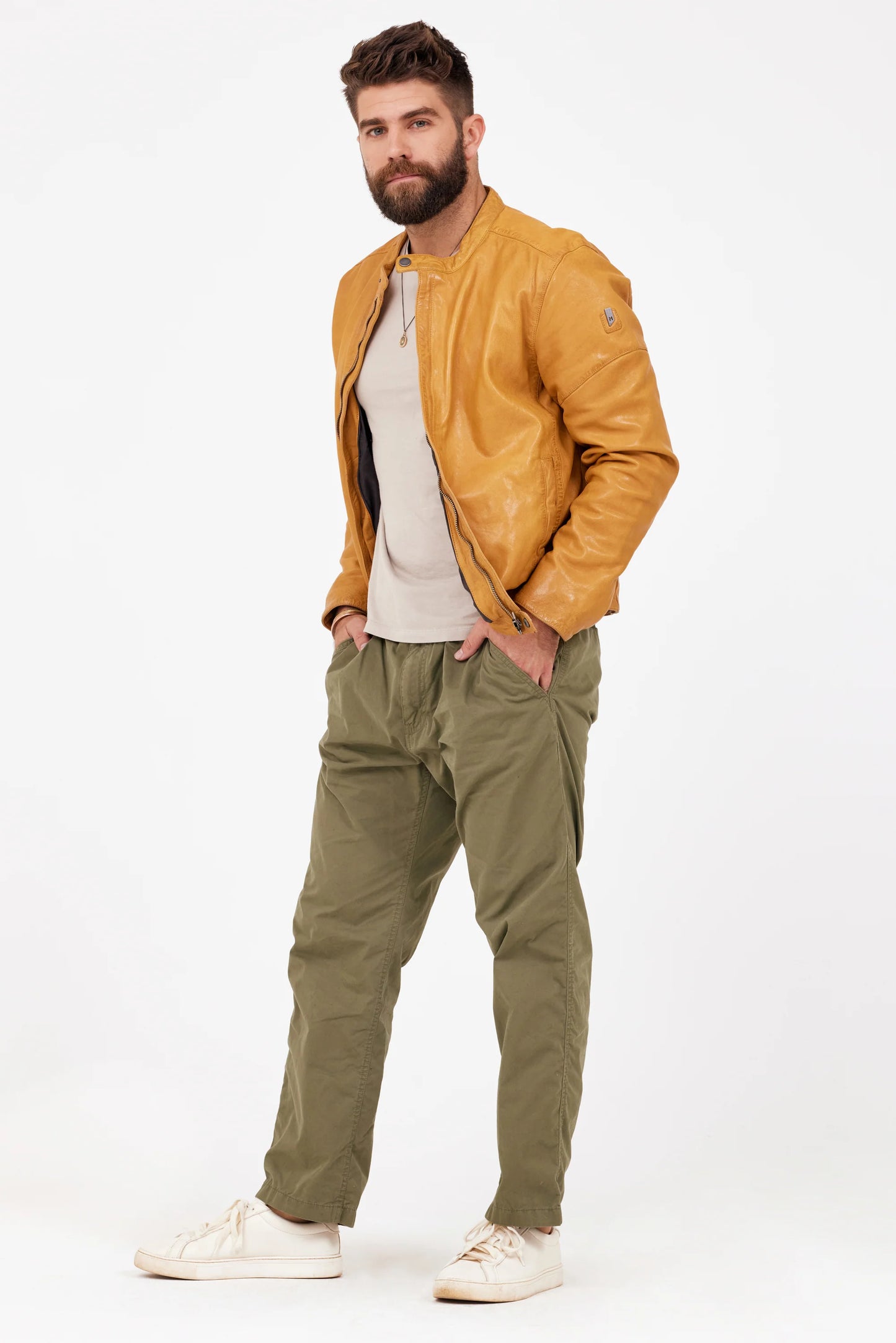 Solvic CF Leather Jacket, Curry