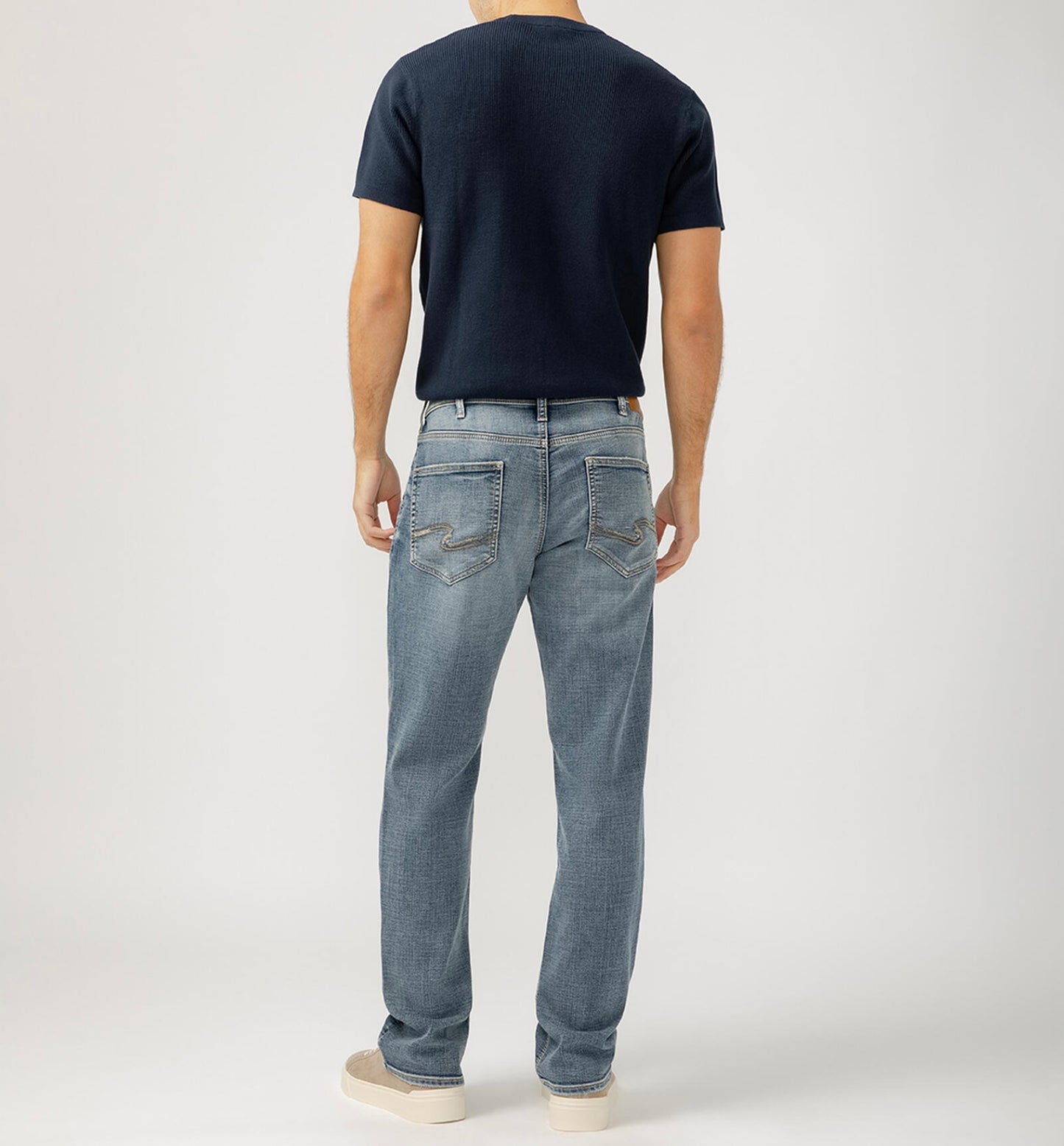 Grayson Classic Fit Straight Leg Jeans M23425EWK241 Silver Jeans