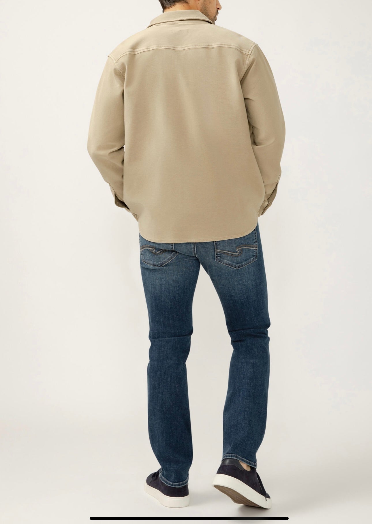 Button Up Knit Flex Shirt MJ0035KTS668 SILVER