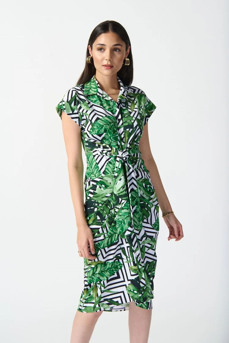 Woven Tropical Print Shirt Dress 242033 Joseph Ribkoff
