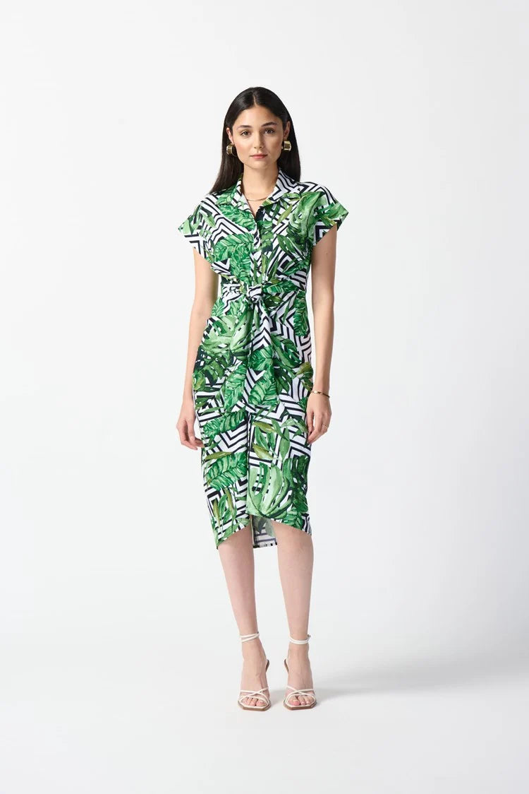 Woven Tropical Print Shirt Dress 242033 Joseph Ribkoff