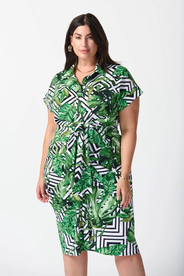 Woven Tropical Print Shirt Dress 242033 Joseph Ribkoff