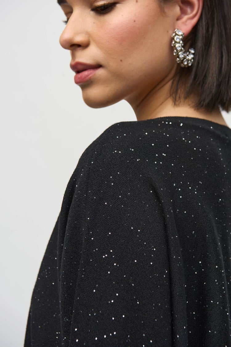 Sequined Sweater Knit Boxy Top-244921