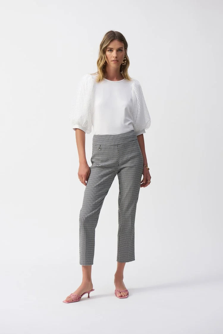 Jersey Straight Top With Novelty Sleeves 251097 - Joseph Ribkoff