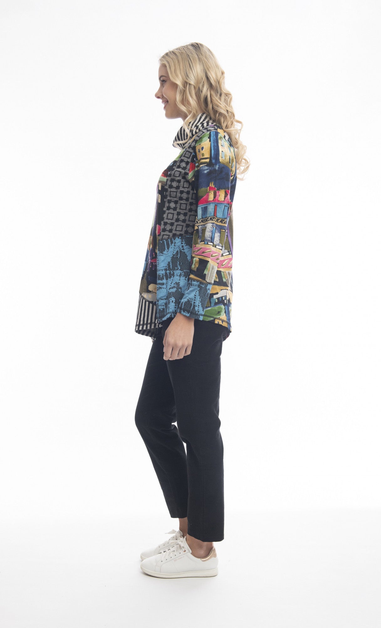 Madam Butterfly Asymmetric Tunic with Cowl Neck Style: 22946 - Joseph Ribkoff