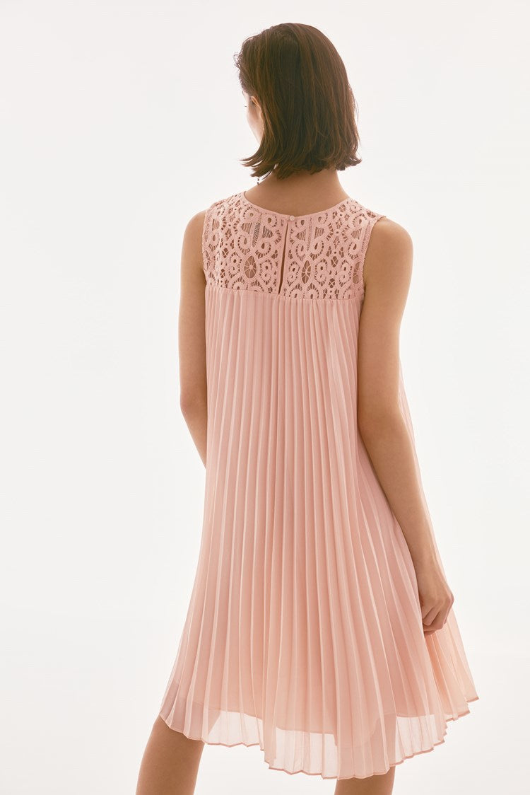 Signature | Chiffon and Lace Sleeveless Pleated Dress 251767 Joseph Ribkoff
