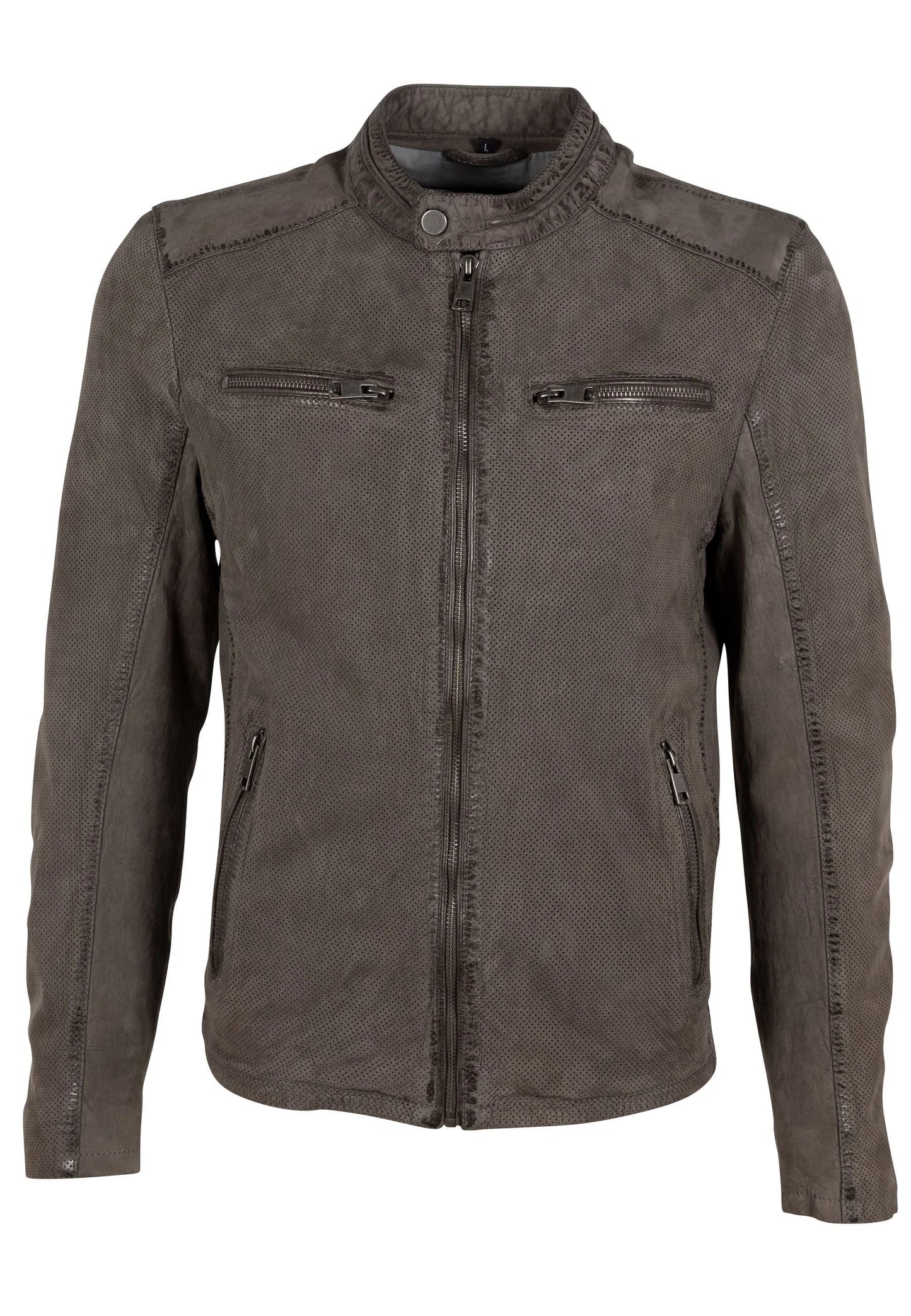 Bodro RF Leather Jacket, Grey
