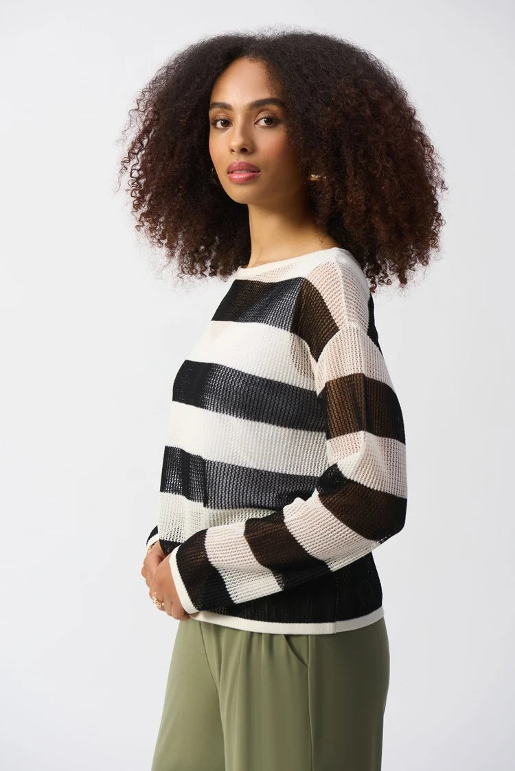 Striped Sweater Knit Pullover 251922 Joseph Ribkoff