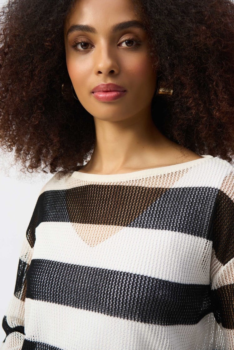 Striped Sweater Knit Pullover 251922 Joseph Ribkoff