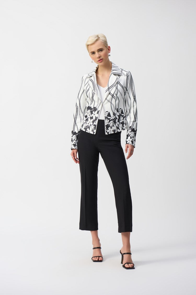 Faux Suede Floral Print Jacket 251910 - Joseph Ribkoff