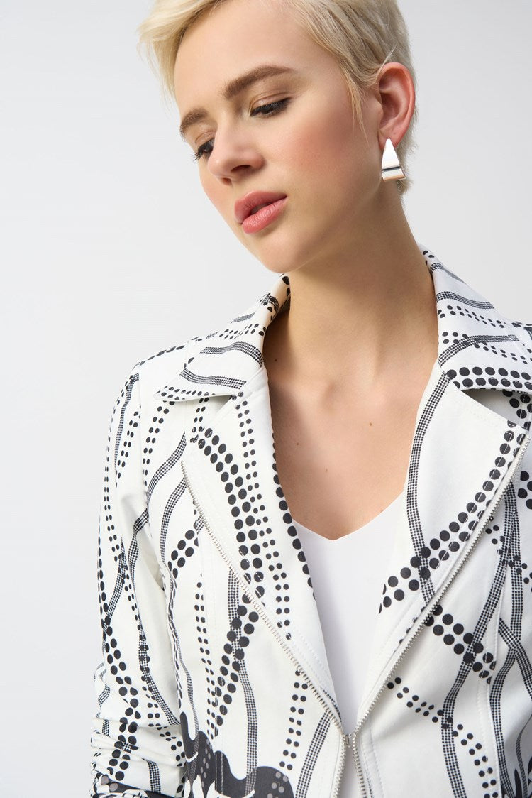 Faux Suede Floral Print Jacket 251910 - Joseph Ribkoff