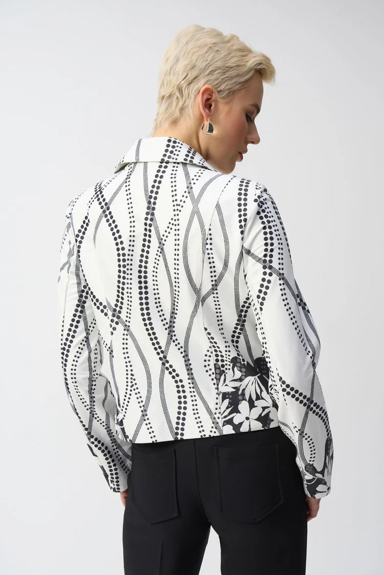 Faux Suede Floral Print Jacket 251910 - Joseph Ribkoff