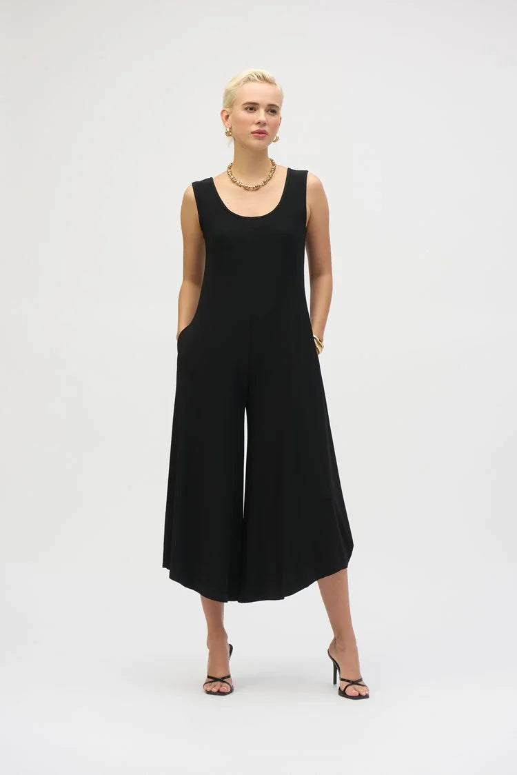 Silky Knit Wide-Leg Sleeveless Jumpsuit 252056 - Joseph Ribkoff