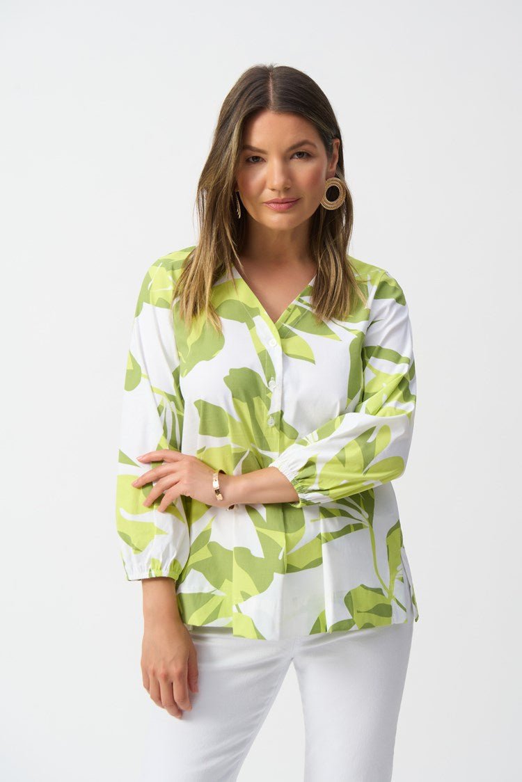 Stretch Poplin Floral Print Trapeze Top 251168