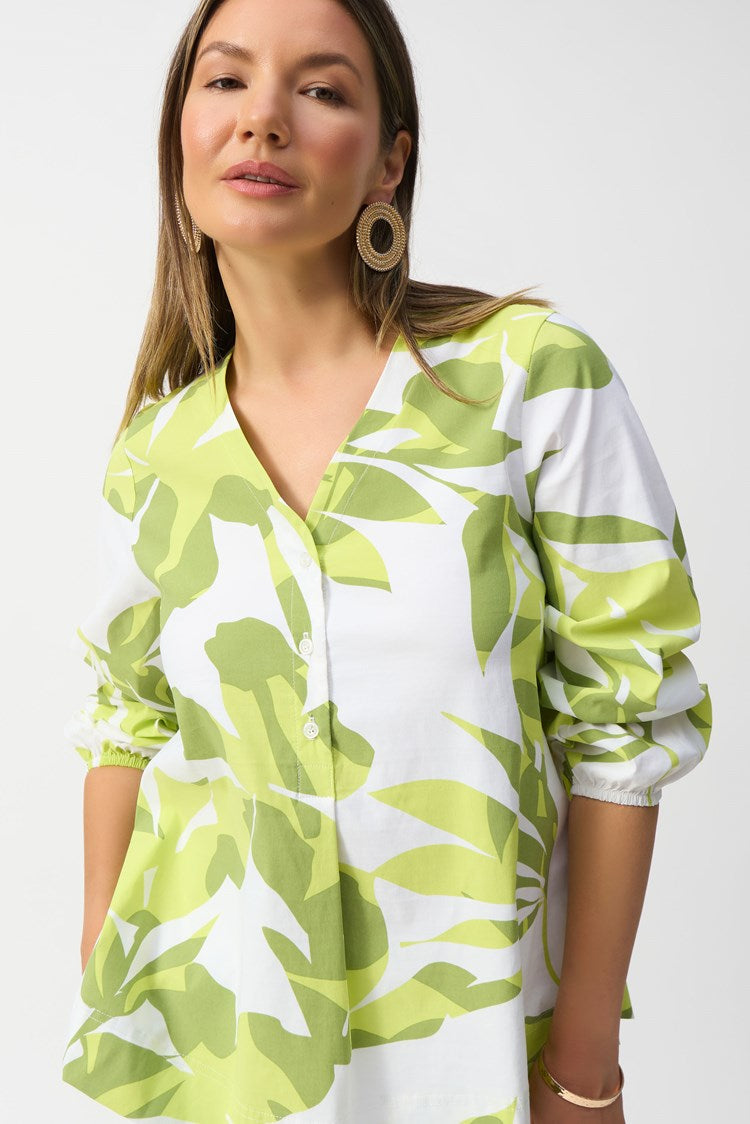 Stretch Poplin Floral Print Trapeze Top 251168