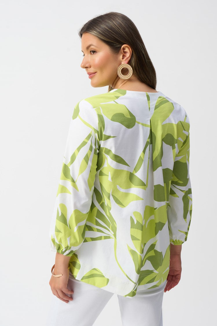Stretch Poplin Floral Print Trapeze Top 251168