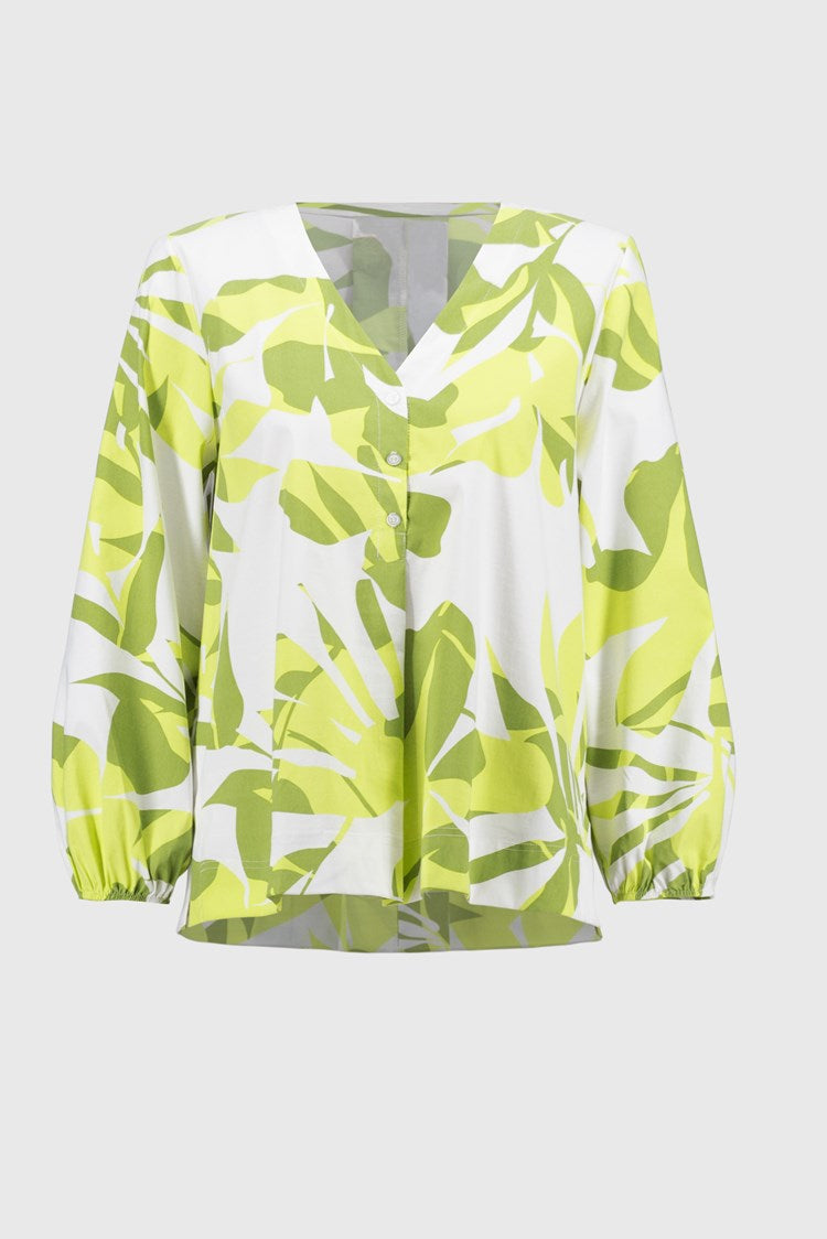 Stretch Poplin Floral Print Trapeze Top 251168