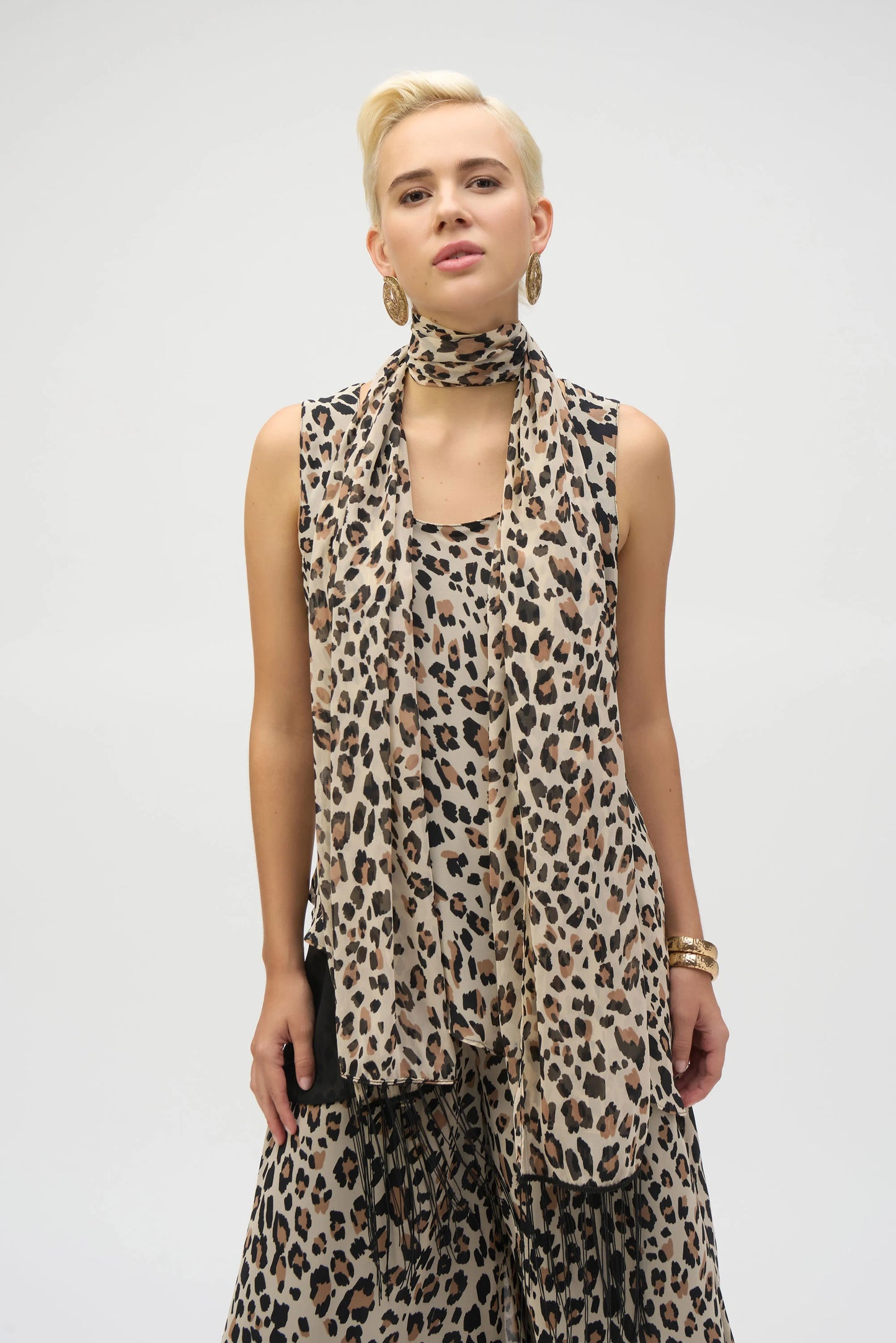 Chiffon Animal Print Reversible A-Line Tunic 252155 - Joseph Ribkoff