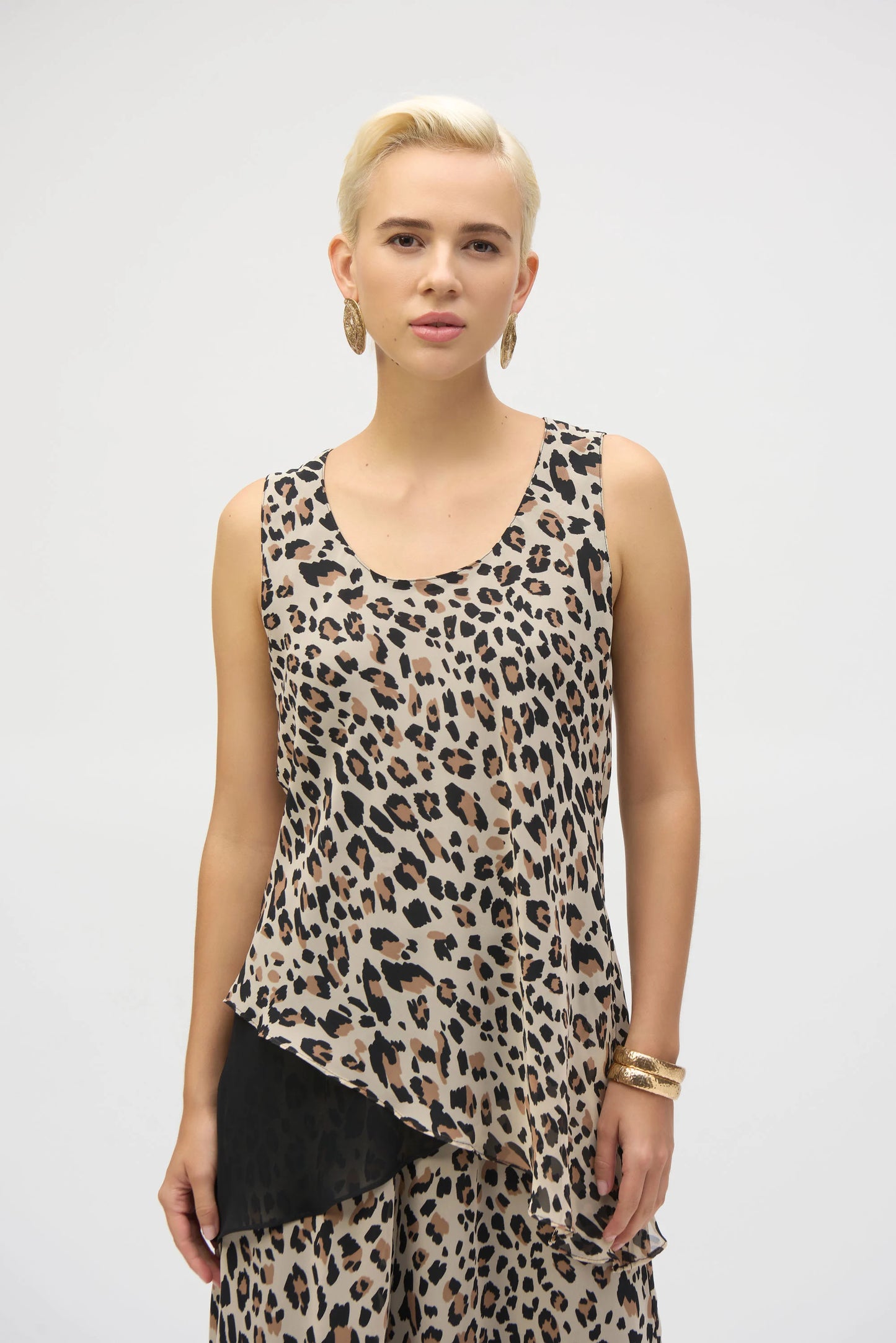 Chiffon Animal Print Reversible A-Line Tunic 252155 - Joseph Ribkoff