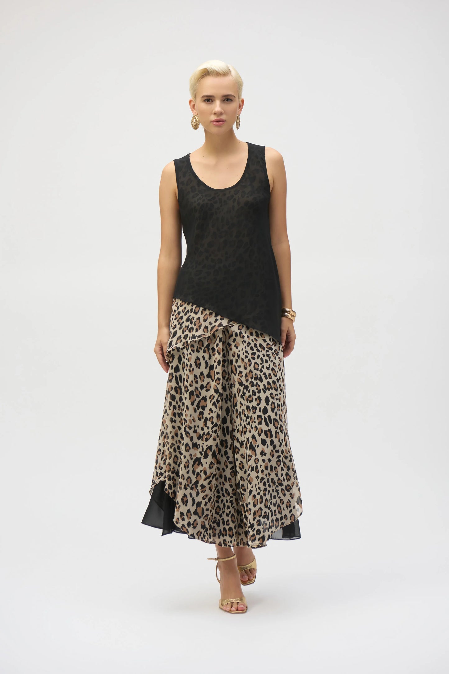 Chiffon Animal Print Reversible A-Line Tunic 252155 - Joseph Ribkoff