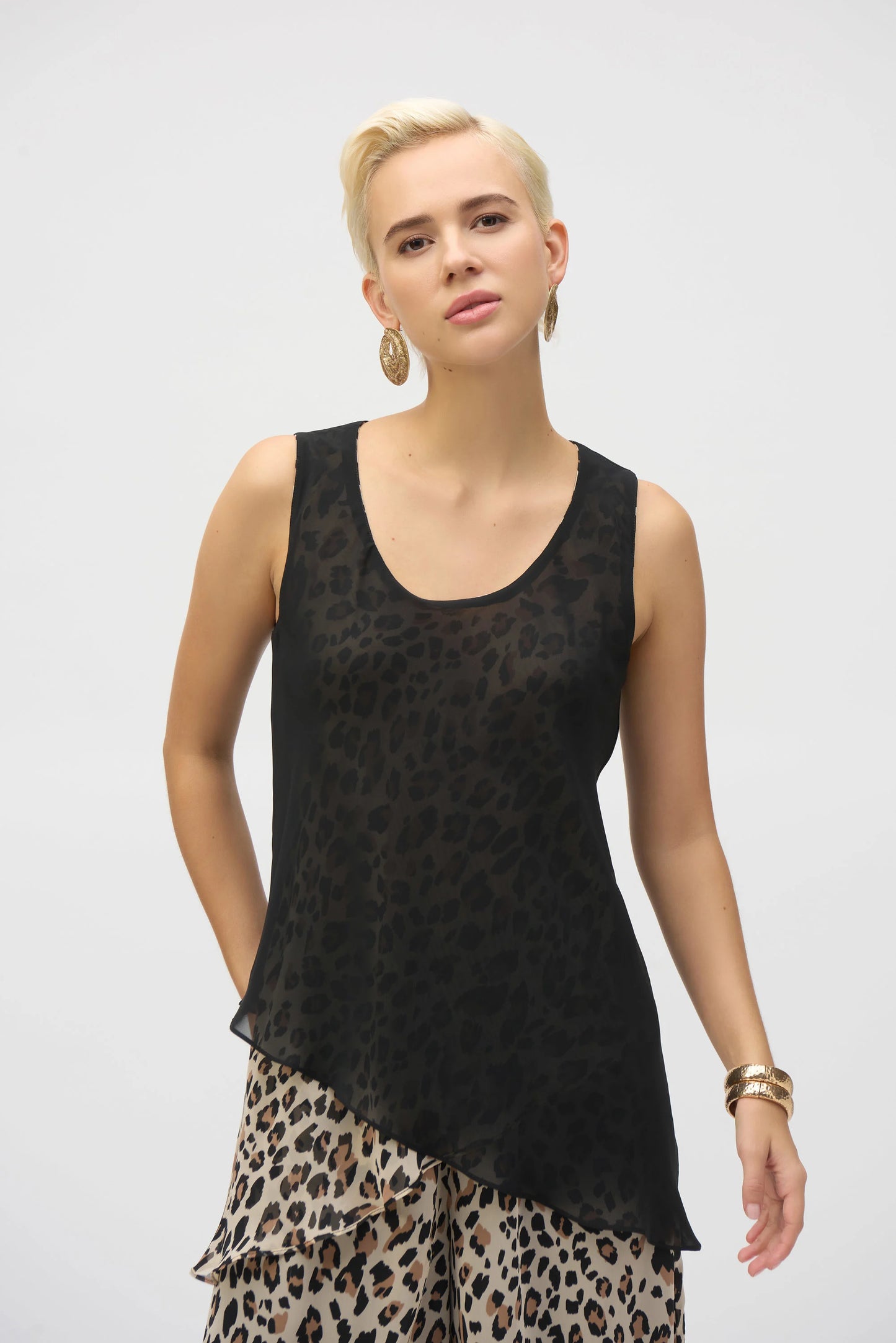 Chiffon Animal Print Reversible A-Line Tunic 252155 - Joseph Ribkoff