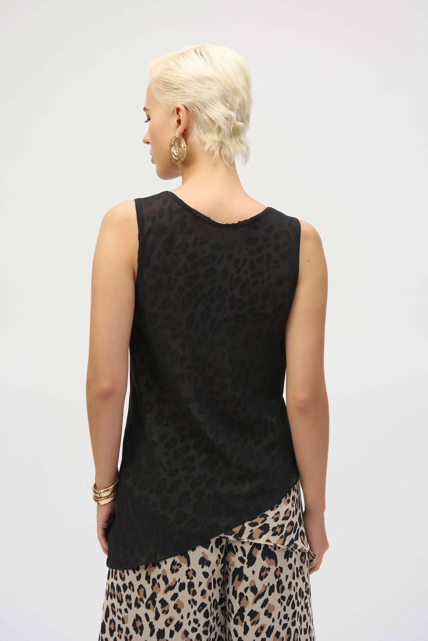 Chiffon Animal Print Reversible A-Line Tunic 252155 - Joseph Ribkoff