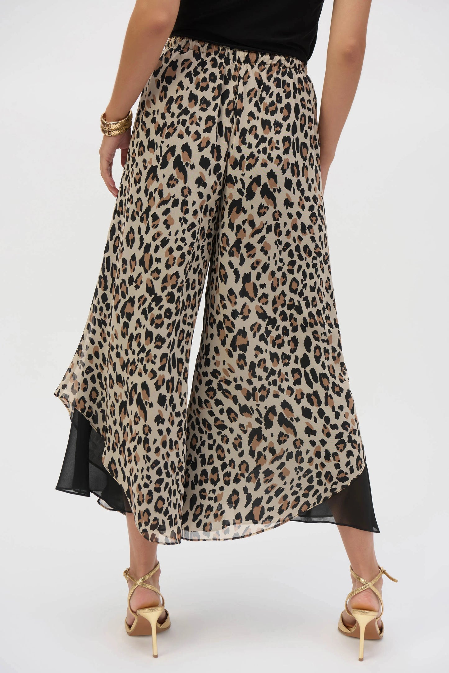 Chiffon Animal Print Reversible Culotte Pants 252156 - Joseph Ribkoff