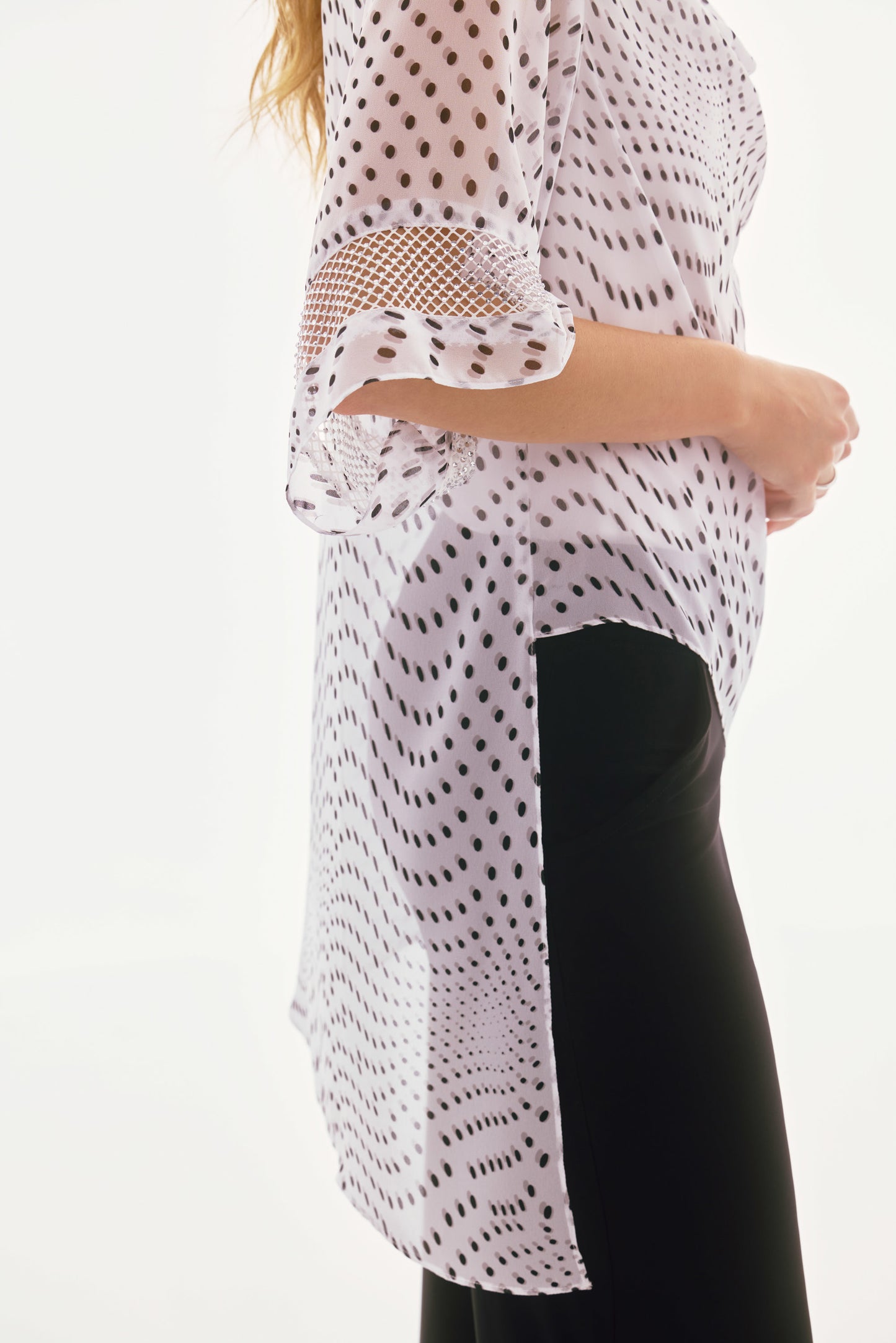 Signature | Chiffon Dot Print Layered Top 251774 - Joseph Ribkoff