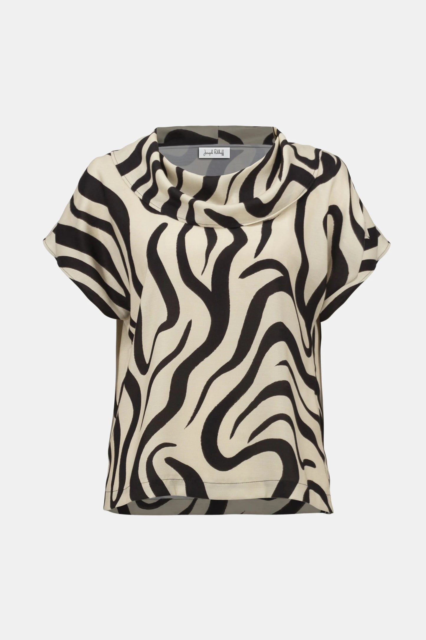 Gauze Abstract Print Cowl Neck Top 252212 - Joseph Ribkoff