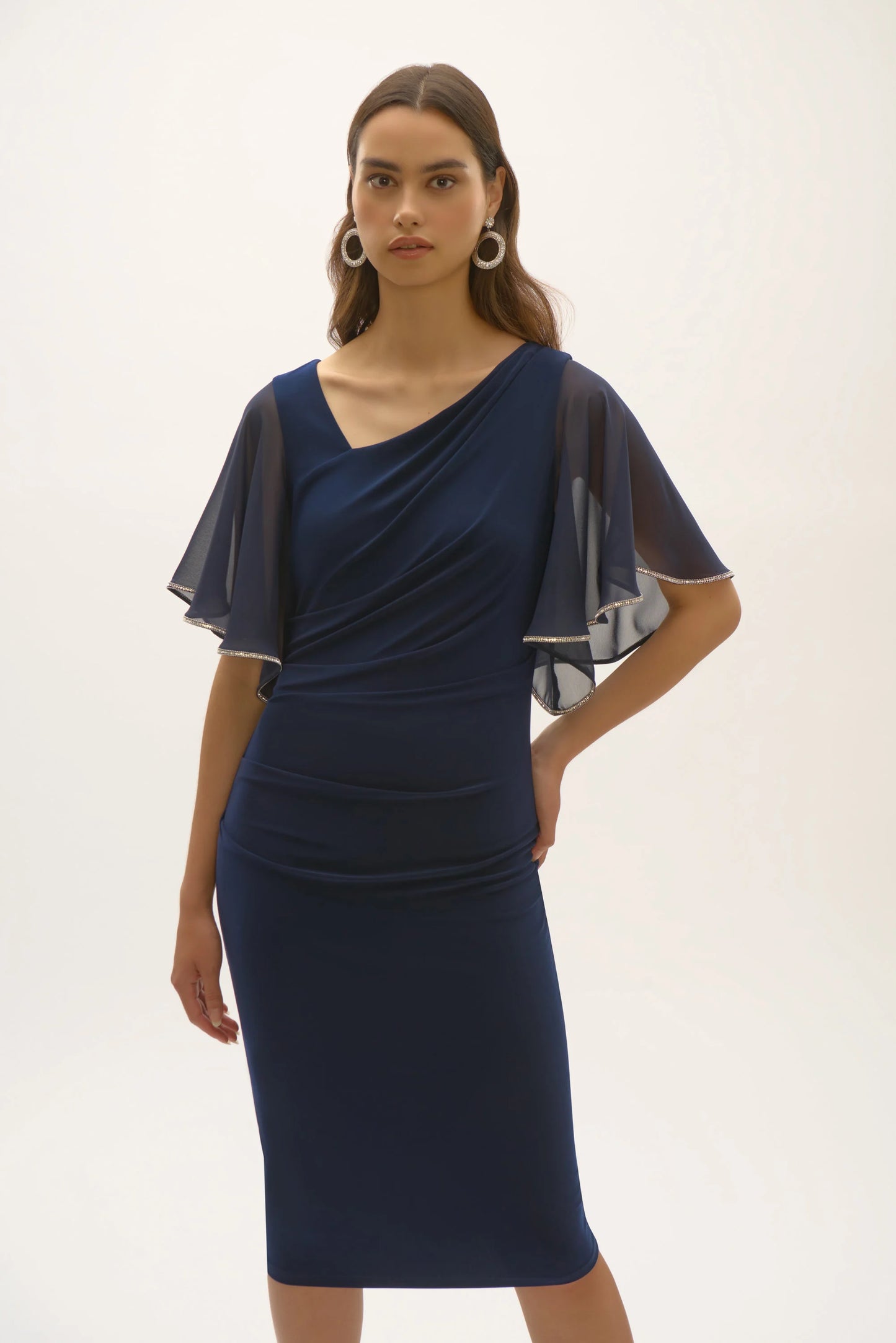 Signature | Silky Knit And Chiffon Sheath Dress 252719 - Joseph Ribkoff